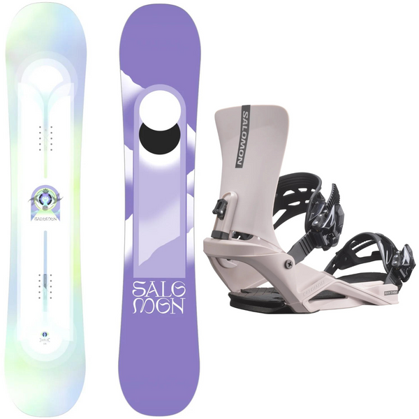 2024 Salomon Lotus Snowboard + 2024 Salomon Rhythm Snowboard Bindings Package