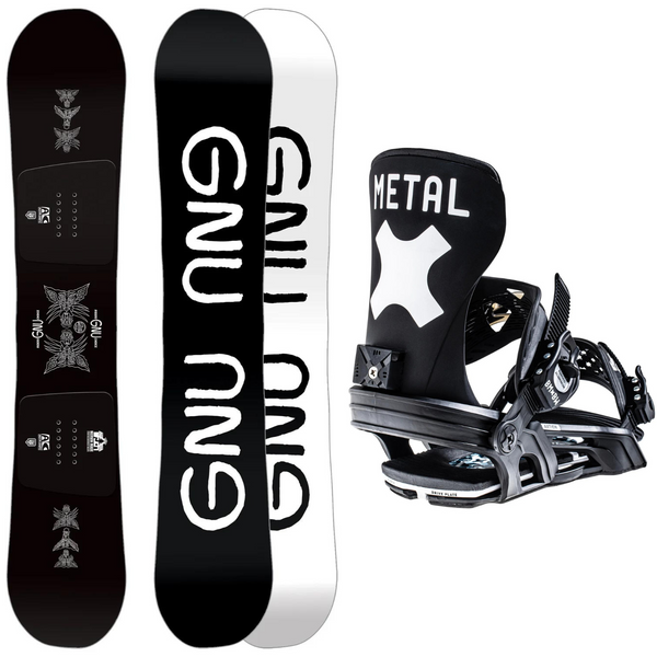 2024 GNU Riders Choice Snowboard + 2024 Bent Metal Axtion Snowboard Bindings Package