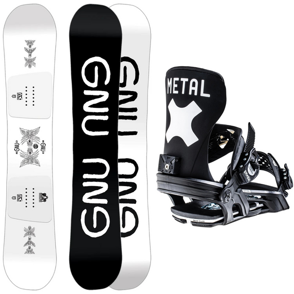 2024 GNU RCC3 Snowboard + 2024 Bent Metal Axtion Snowboard Bindings Package Dea