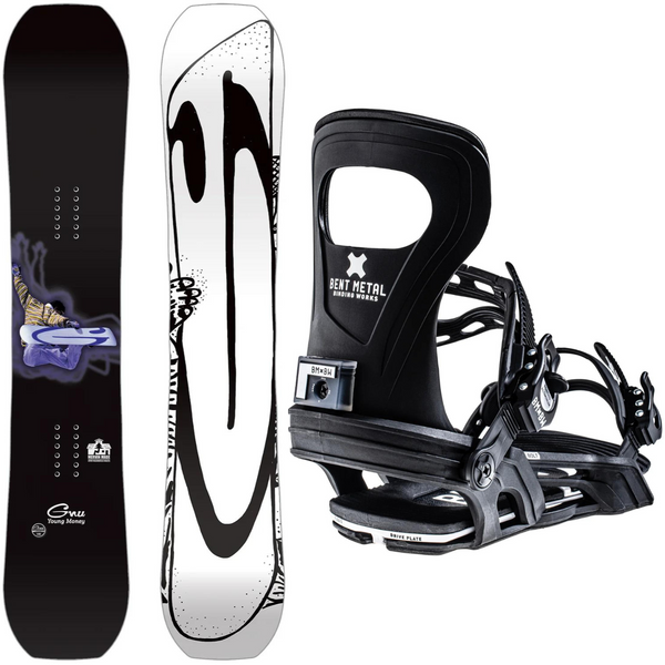 2024 GNU Young Money Snowboard + 2024 Bent Metal Joint Snowboard Bindings Package
