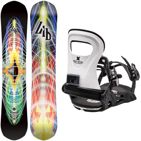 2024 Lib Tech T.Ripper Snowboard + 2024 Bent Metal BMX Snowboard Bindings Package