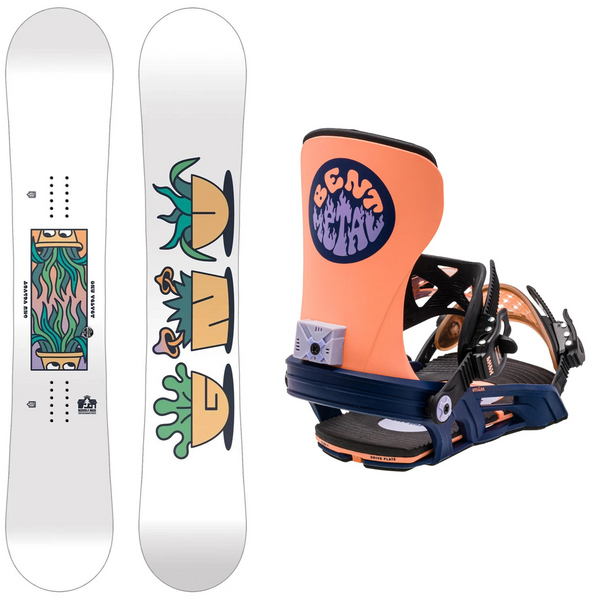 2024 GNU Velvet Snowboard + 2024 Bent Metal Stylist Snowboard Bindings Package