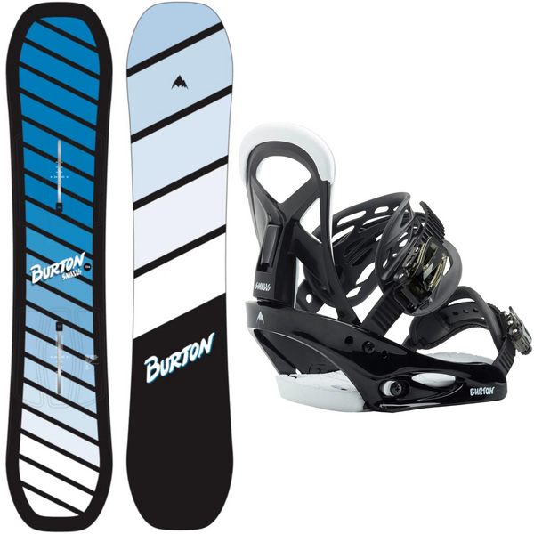 Burton Kids' Smalls Blue Snowboard 2024 + Burton Smalls Bindings 2024 - Snowboard Package