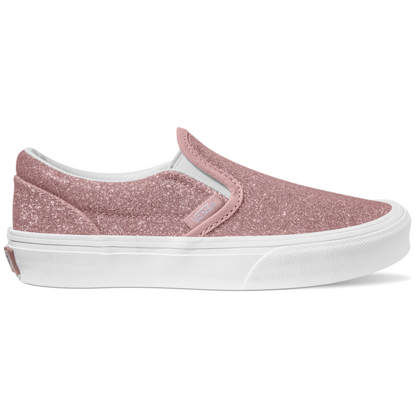 Vans Classic Slip-On Glitter Rose Gold Shoes - Kids