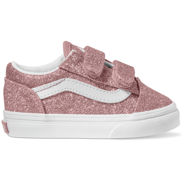 Vans Old Skool V Glitter Rose Gold Shoes - Kids