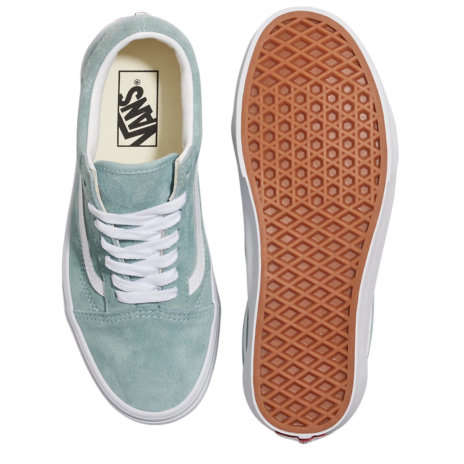 Vans Old Skool Pig Suede Shoes Gray Mist - Women's