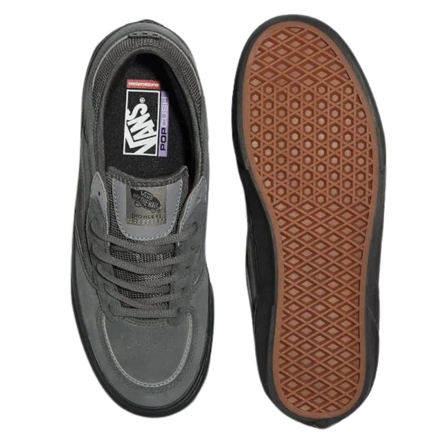 Vans Skate Rowley Suede Shoes Charcoal / Black - Men's