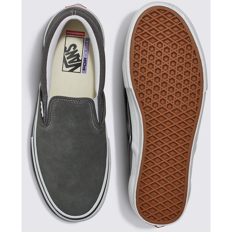 Vans Skate Slip-On Shoes Pewter/White