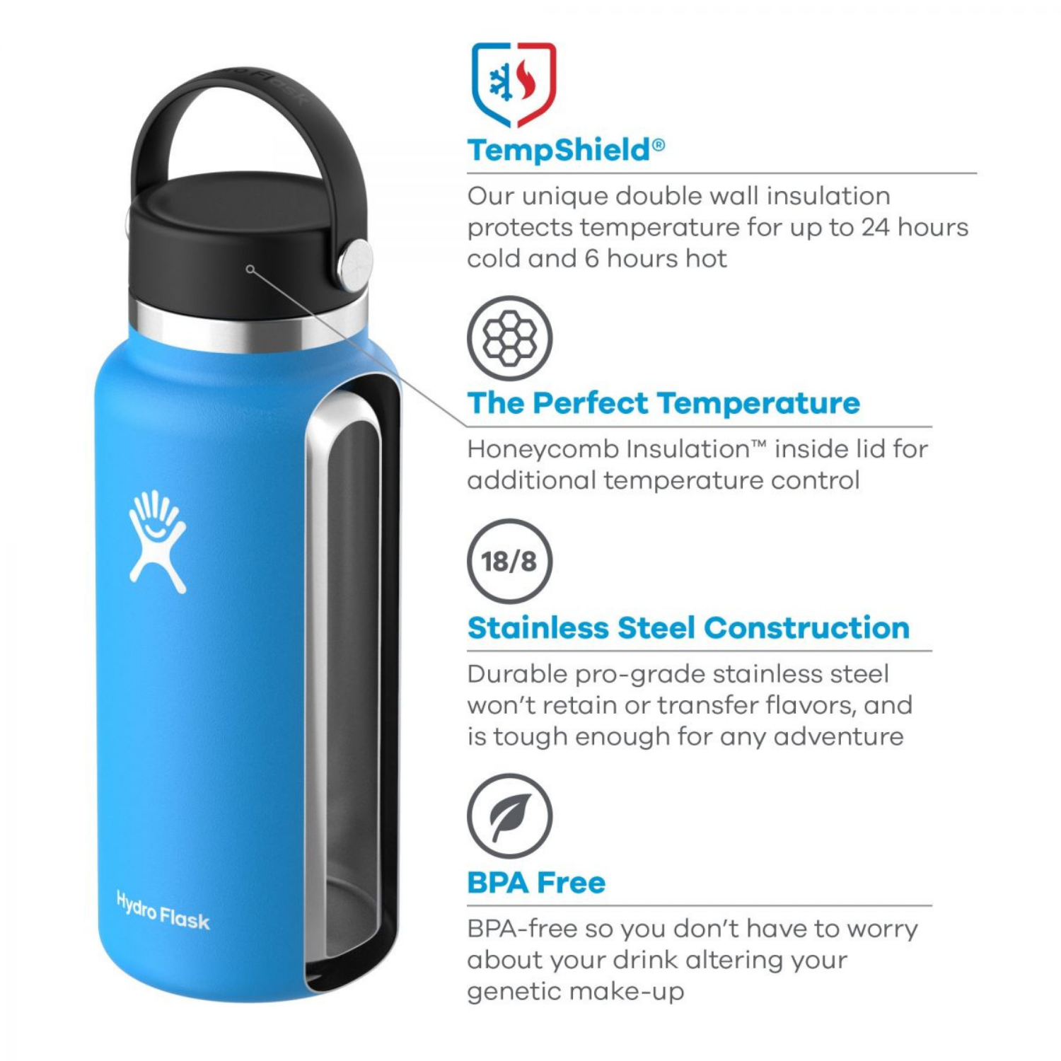 HydroFlask 40 oz. Widemouth w/ Flex Cap