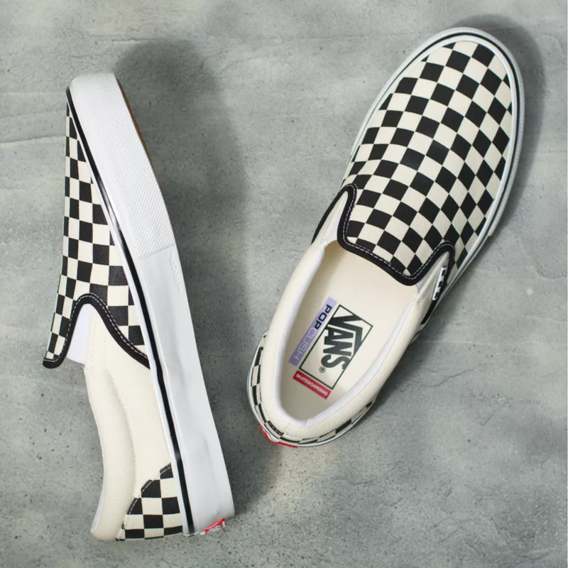 Vans Skate Slip-On (Checkerboard) Black/Off White Shoes