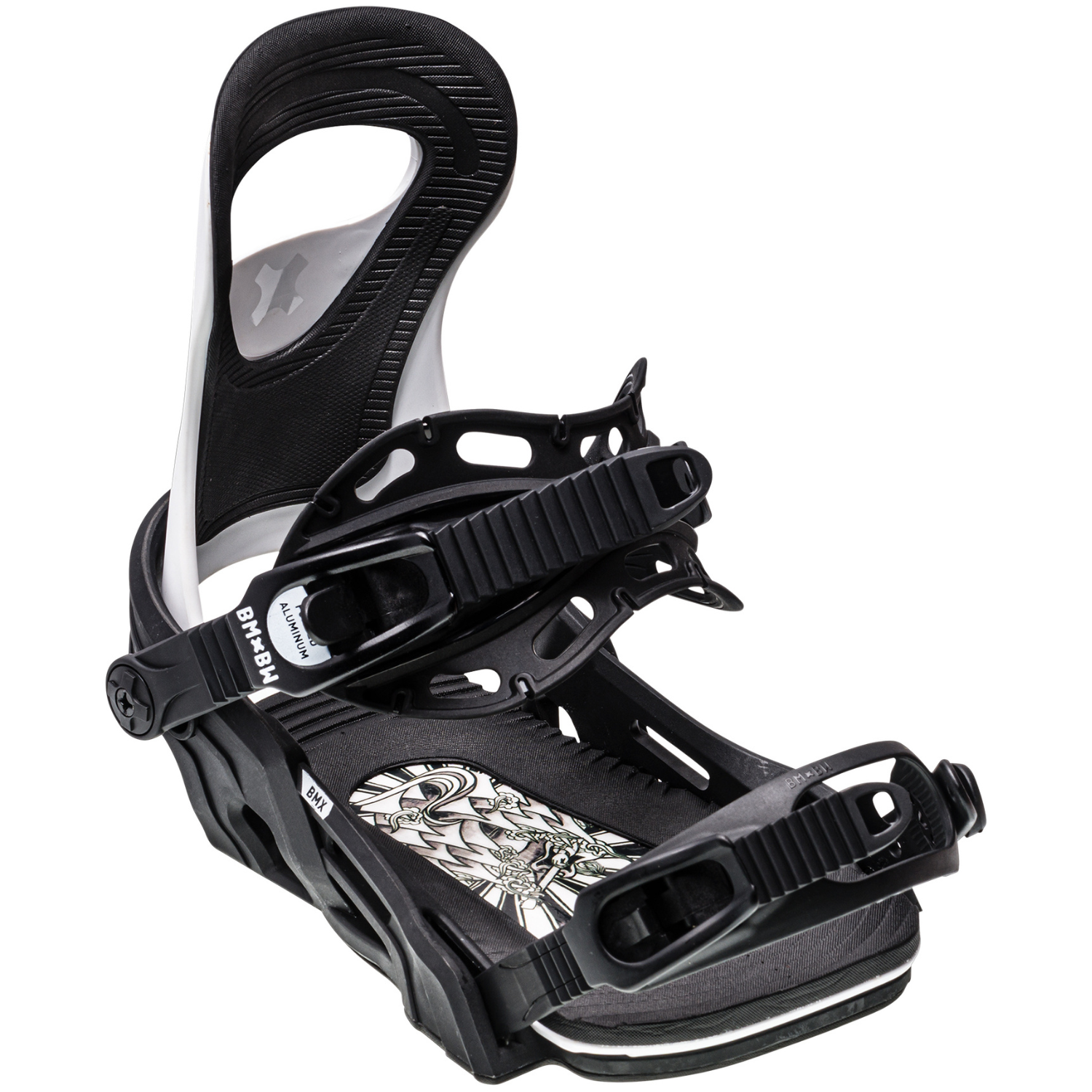 2024 Bent Metal BMX Youth Snowboard Bindings - Black/White