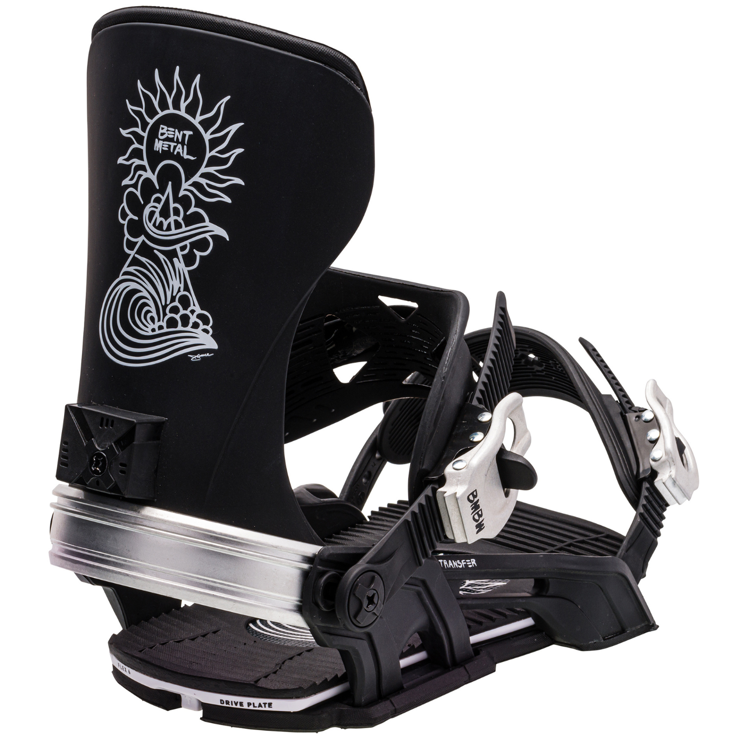 2024 Bent Metal Transfer Men's Snowboard Bindings - Black/Silver