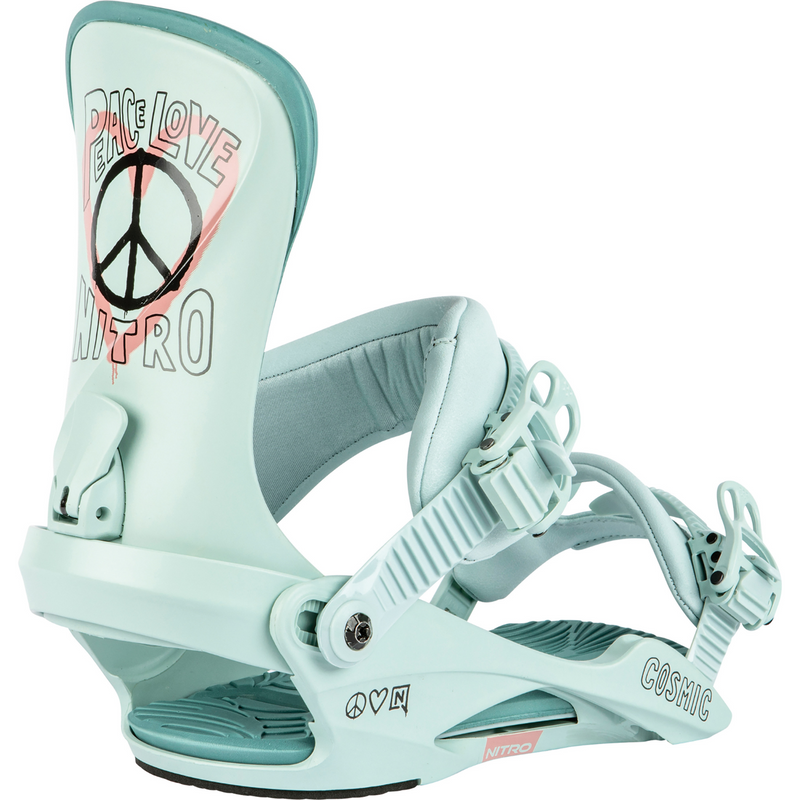 2024 Nitro Cosmic Women's Snowboard Bindings - Peace Love Nitro