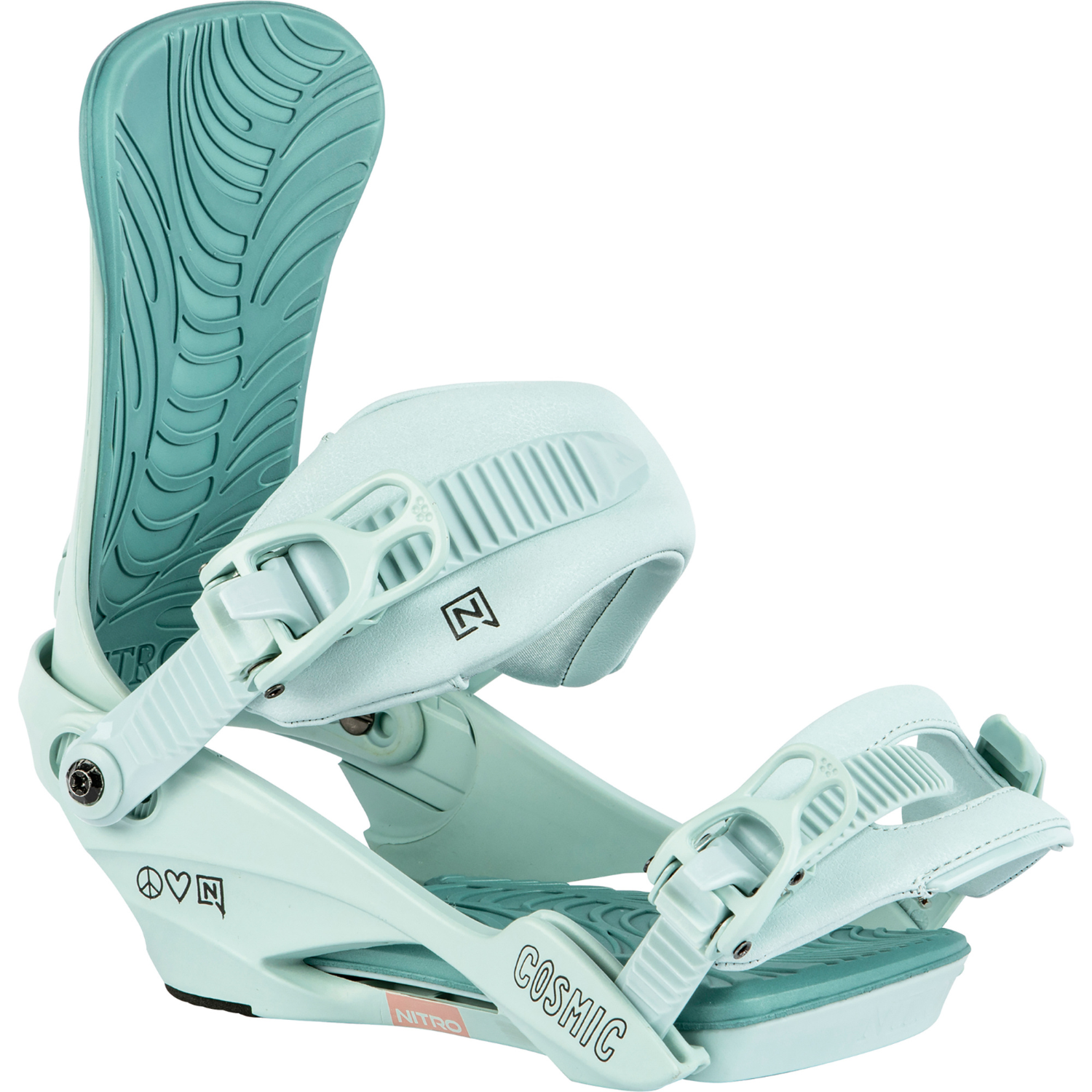 2024 Nitro Cosmic Women's Snowboard Bindings - Peace Love Nitro