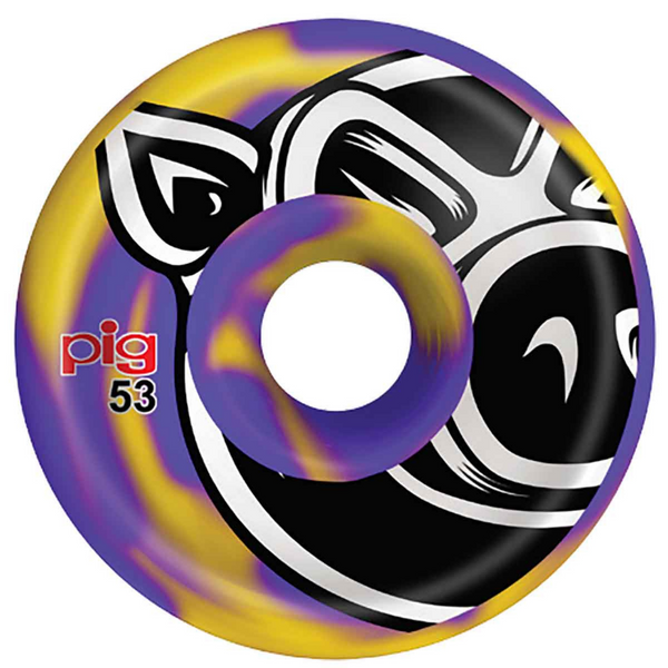 Pig Wheels C-Line Purple/Yellow 101A Skateboard Wheels