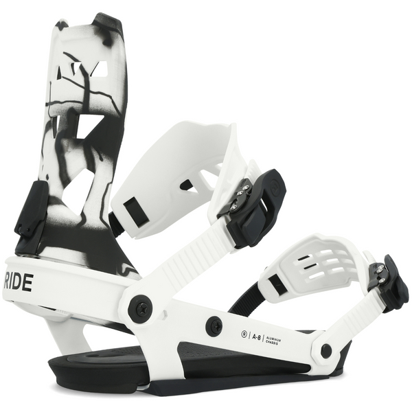 2024 Ride A-8 Men's Snowboard Bindings - White