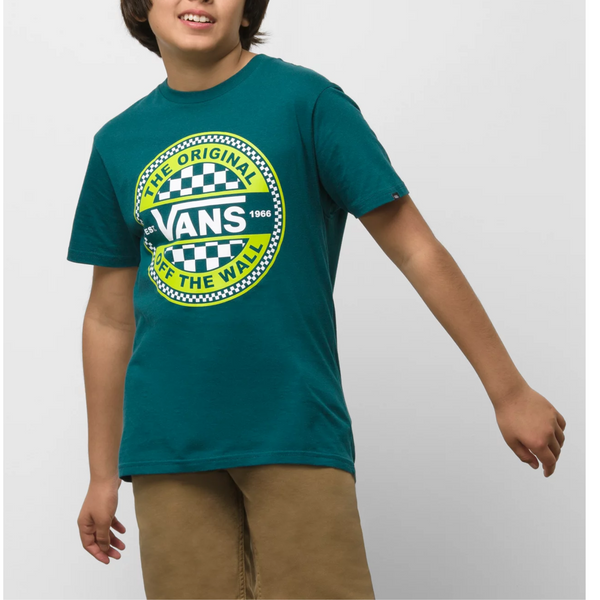 Vans Seasonal Circle Short Sleeve Boy's T-Shirt Front - Teal