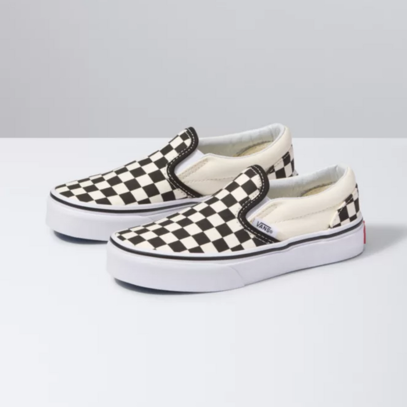 Vans Youth Classic Slip-On (Checkerboard) Black/White Shoes