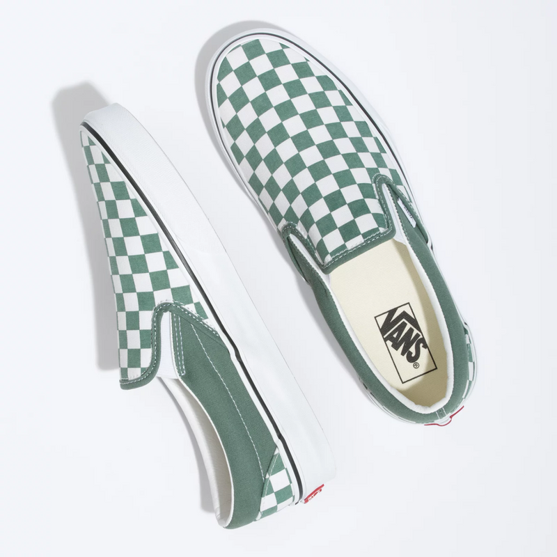 Vans Classic Slip On Color Theory Checkerboard Duck Green