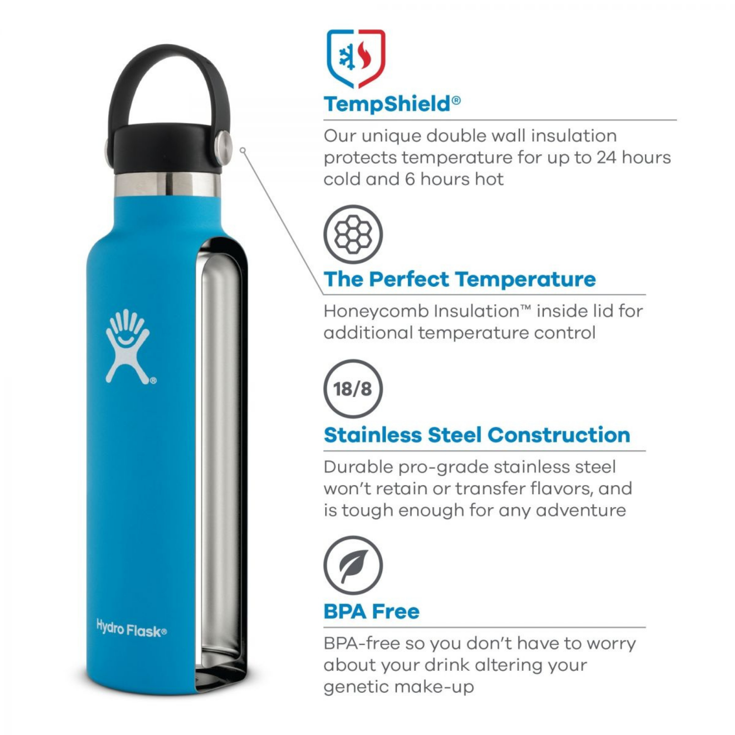 Hydroflask 24 oz Standard Mouth w/ Flex Cap
