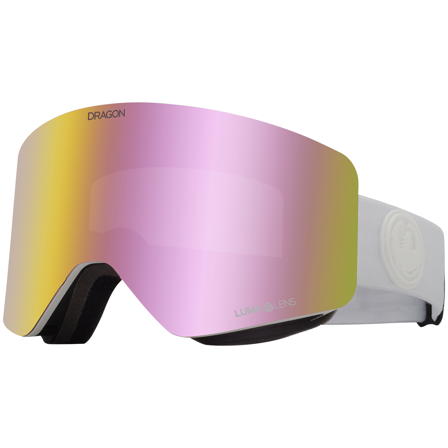 2023 Dragon R1 OTG Goggles - WHITEOUT/LLPINKION + LUMALENS DARK SMOKE