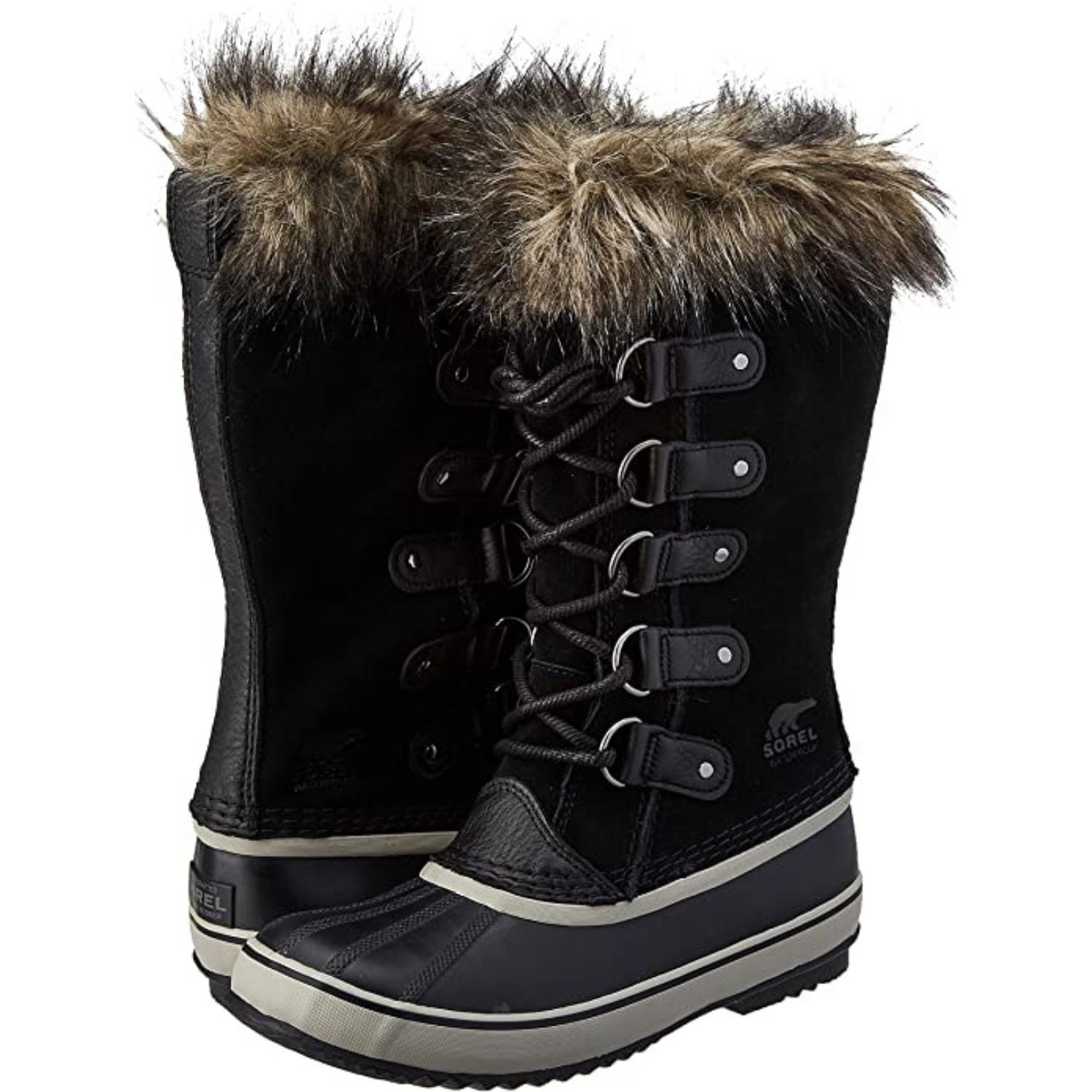 Sorel popular Joan of Artic Womens Winter Black Suede Fur Waterproof Snow Boots Size 7