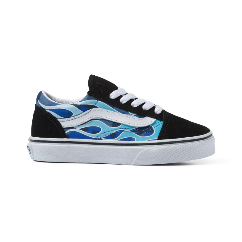 Vans Old Skool Camo Flame Blue Ice Camo Kid s Skate Shoes