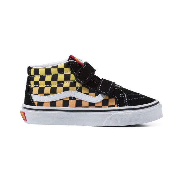 Vans Sk8-Mid Reissue V (Flame Logo Repeat) Black/Multi Youth Shoes