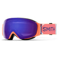 Smith IO Mag S Snowboarding Goggles - Coral Riso Print || ChromaPop Everyday Violet Mirror