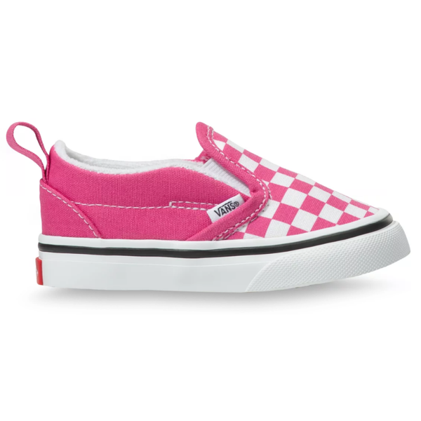Vans Slip-On V Checkerboard Fuchsia/True White - Toddler