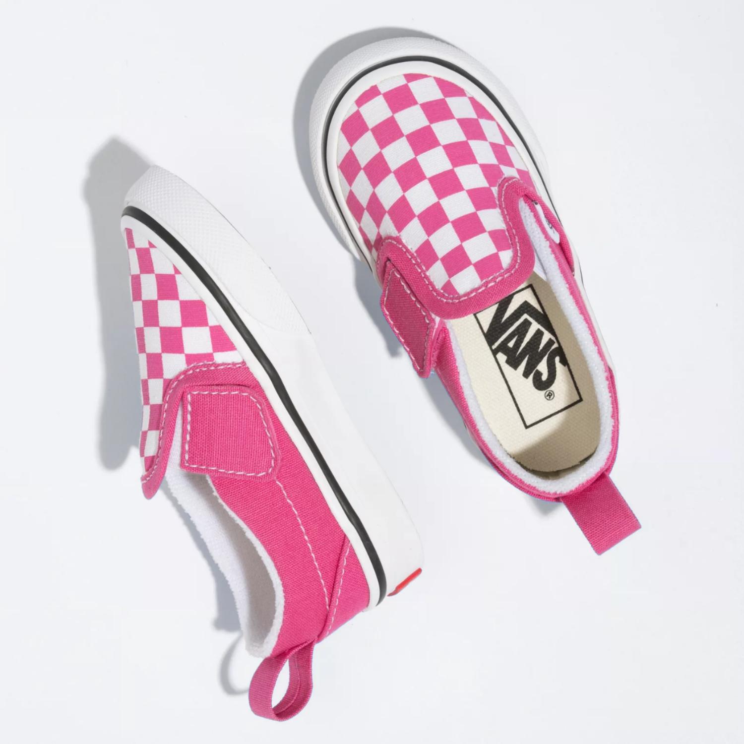 Vans Slip-On V Checkerboard Fuchsia/True White - Toddler